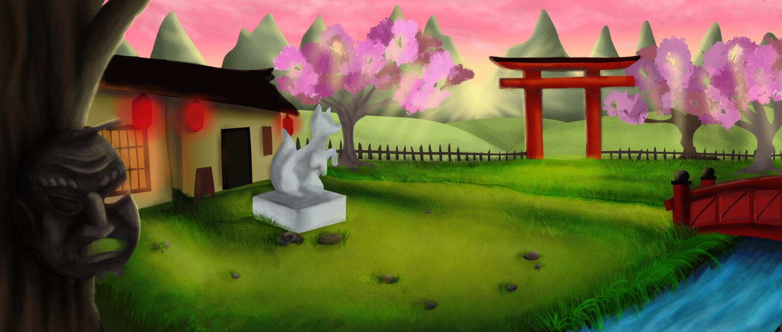Japanese Garden Illustration