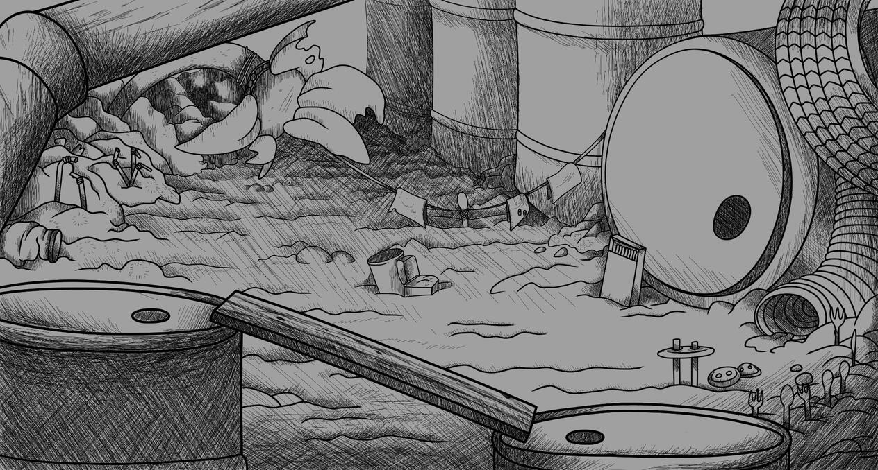 Illustration about the habitat of miniature humans