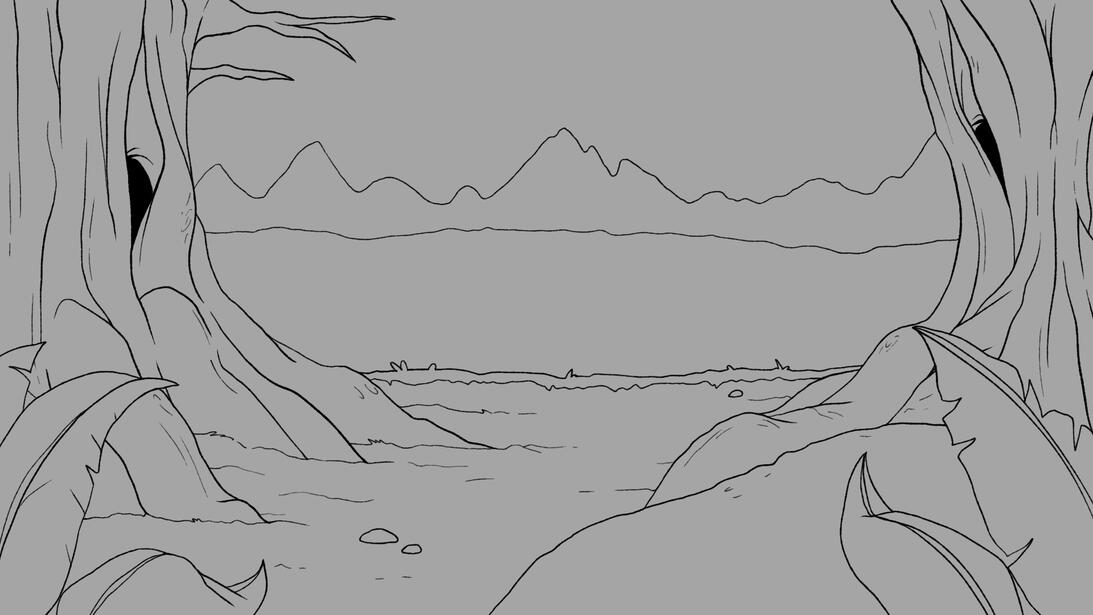 River background: Line art